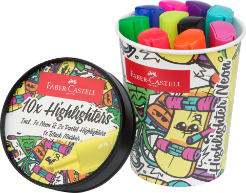 Set 10 textmarkere superfluorescente editie speciala cutie inghetata faber-castell [1]