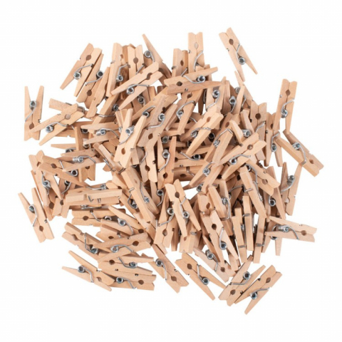Art & Craft si Artizanat - Set 100 clestisori rufe 25 mm natur, pentru activitati de creatie