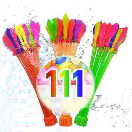 Jucării de făcut baloane de săpun - Baloane bombite apa, set 111 buc, cu sistem de umplere