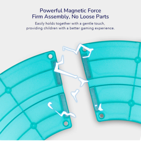 Set 115 Piese Magnetice Racing Track cu 2 Masini Electrice si Piste cu Caneluri pentru Copii 3 ani+ [4]
