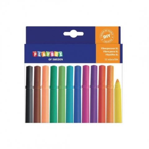 Creioane color - Set 12 Carioci colorate cu varful gros