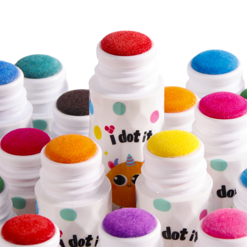 Set 12 Carioci Superdots Lavabile, 25ml, Varf 18mm, Art Markers, Carduri de Colorat Incluse [1]