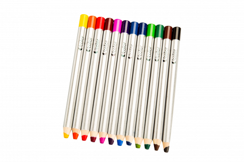 Rechizite Școlare - Set 12 creioane colorate cu varf gros de 8 mm pentru incepatori