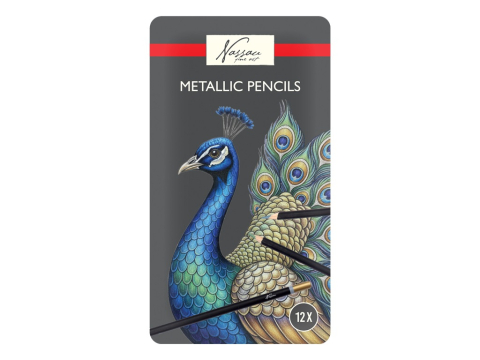 Rechizite Școlare - Set 12 creioane colorate cutie metal     Grafix