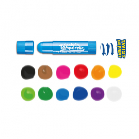 Set 12 creioane carioci lavabile tempera in stick Carioca Temperello. [1]