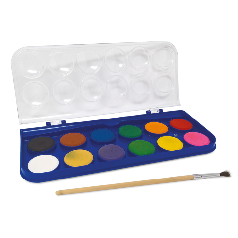 Set 12 culori acuarela, cu pensula inclusa, copii varsta 3 ani+,6 ani+,8 ani+ [1]