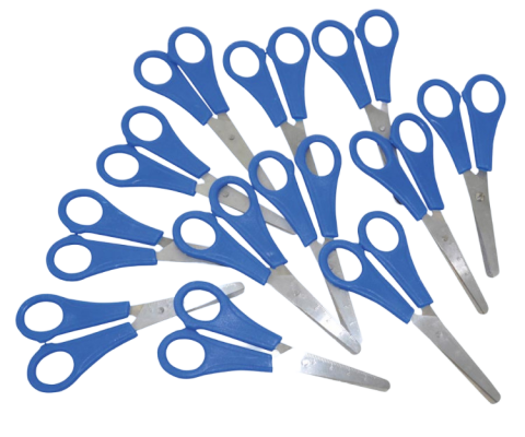 Art & Craft si Artizanat - Set 12 foarfeci scolare cu lama gradata de la 0 la 5 cm