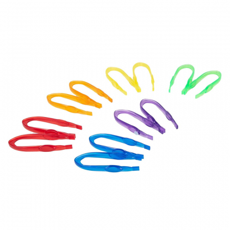 Jucării STEM, Știință şi Experimente - Set 12 pensete translucide colorate, TickiT, 2-7 ani