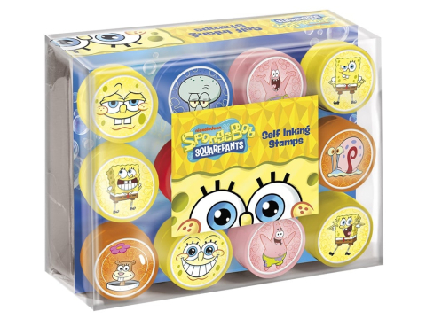 Ștampile, Tușiere, Embosare - Set 12 stampile Spongebob Totum