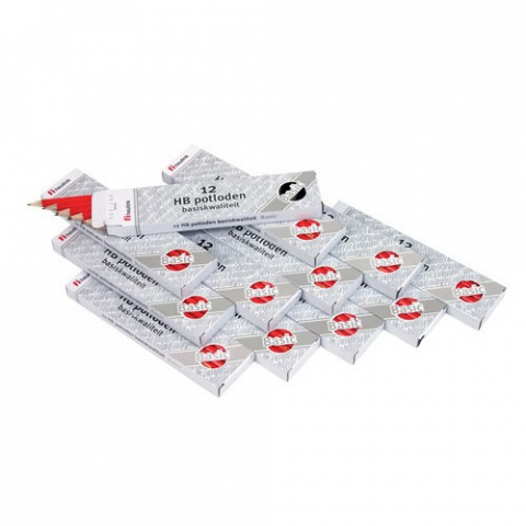 Rechizite Școlare - Set 144 creioane Basic HB din lemn rosu - Heutink