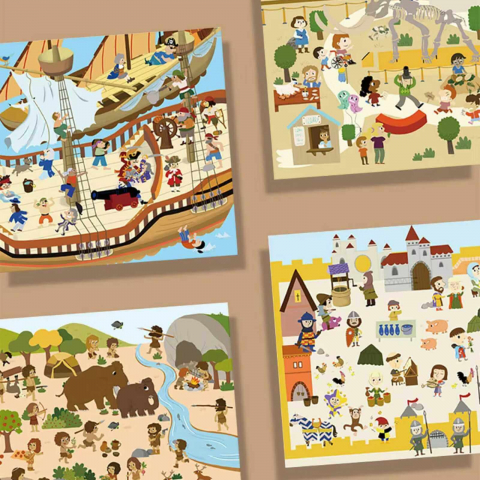 Set 180 Abțibilduri Reutilizabile - Stickere și Autocolante Creativ pentru Copii [5]