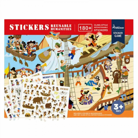 Stickere, Abțibilduri, Autocolante - Set 180 Abțibilduri Reutilizabile - Stickere și Autocolante Creativ pentru Copii