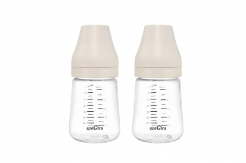 Diversificare si Ingrijire Bebe - Set 2 biberoane PA anticolici premium cu tetina S, crem (160 ml)