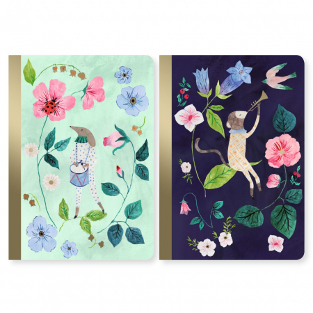 Birotică și Papetărie - Set 2 carnetele cu foi albe, liniate si veline, 40 pagini, 15 x 10.5 cm, Cecile, Djeco