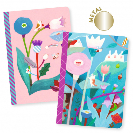Birotică și Papetărie - Set 2 carnetele cu foi albe, liniate si veline, 40 pagini, 15 x 10.5 cm, Makoto, Djeco