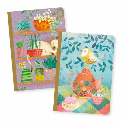 Birotică și Papetărie - Set 2 carnetele cu foi albe, liniate si veline, 40 pagini, 15 x 10.5 cm, Marie, Djeco