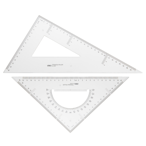 Rechizite Școlare - Set 2 echere 28cm transparente deli