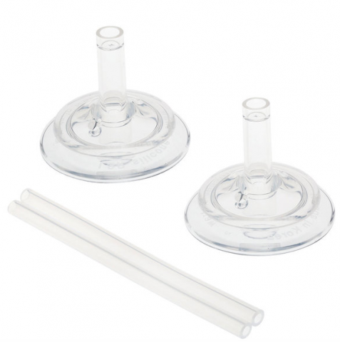 Diversificare si Ingrijire Bebe - Set 2 paie silicon pentru biberon