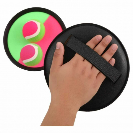 Jucării nisip, plajă și grădină - Set 2 Palete cu Arici, Scai si Velcro, Joc Arunca si Prinde Mingea