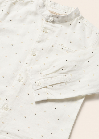Set 2 piese, Camasa cu maneca lunga si bermude, Beige Dots [3]