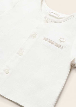 Set Camasa si Pantaloni Scurti de In si Bumbac, Bebelusi [1]