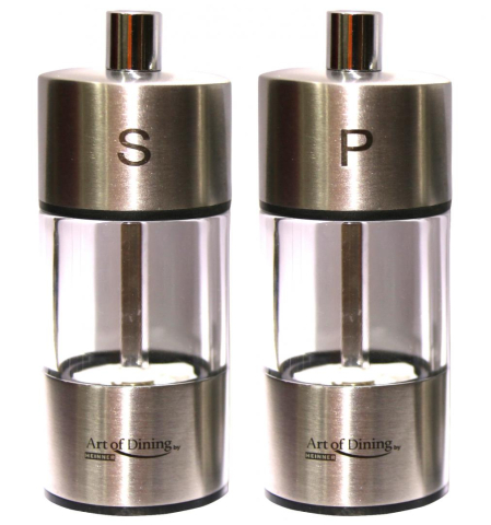 Rasnite si dozatoare condimente - Set 2 rasnite sare &amp; piper, inox, 9 cm, art of dining by heinner