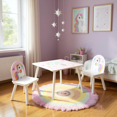 Set 2 scaune +birou unicorns, u-grow [4]