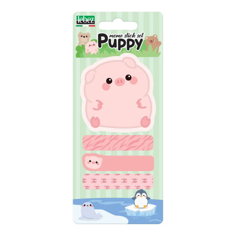 Set 20 memostick in forme si 60 semne de carte Puppy din hartie, 6 modele (96 blistere/display) [3]
