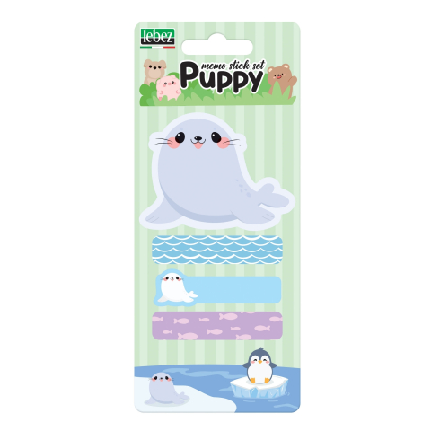 Set 20 memostick in forme si 60 semne de carte Puppy din hartie, 6 modele (96 blistere/display) [5]