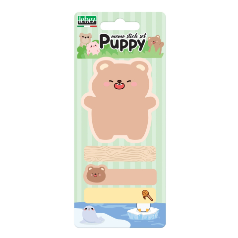Set 20 memostick in forme si 60 semne de carte Puppy din hartie, 6 modele (96 blistere/display) [2]
