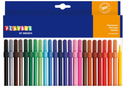Rechizite Școlare - Set 24 Carioci colorate cu varful subtire