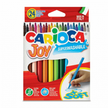 Carioci - Carioca Joy, carioca super lavabila, varf subtire. Set 24 culori diferite.