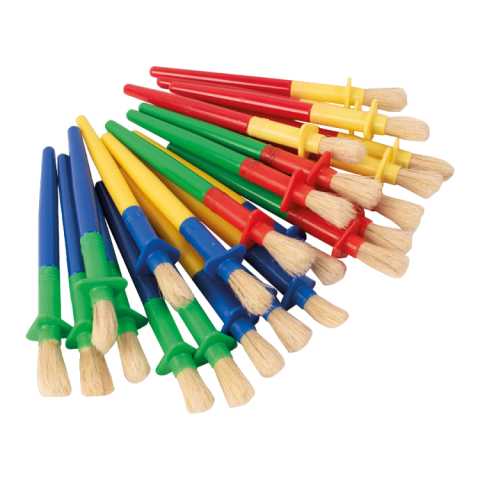 Art & Craft si Artizanat - Set 24 de pensule groase, maner cu protectie, pentru copii mici
