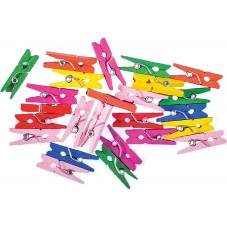 Art & Craft si Artizanat - Set carlige din lemn, colorate pentru activitati craft