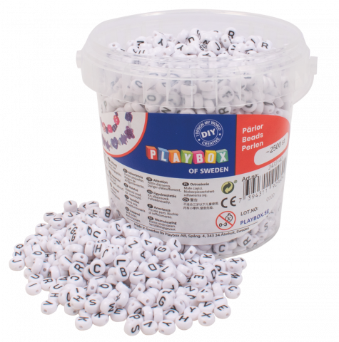 Art & Craft si Artizanat - Set 2500 de margele rotunde plate de insirat cu litere, diametru 7.5 mm