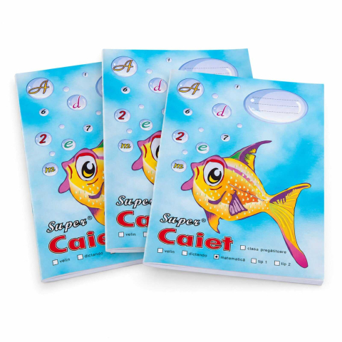 Caiete - Set 3 x Caiet Pestisor Matematica, A5, 48 File, Hartie Groasa