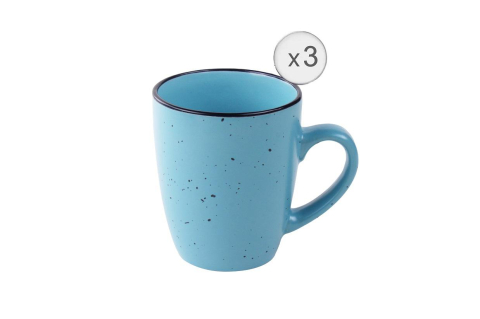 Vesela pentru masa si tacamuri - Set 3 cani ceramica 354 ml, electra, art of dining by heinner