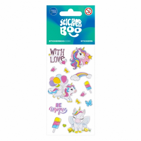 Stickere cu unicorni, 3 folii,  ideale pentru decorarea rucsacurilor, caietelor, desenelor [1]