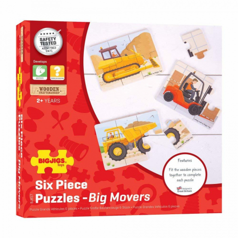 Set 3 puzzle din lemn - Vehicule pentru constructii [4]