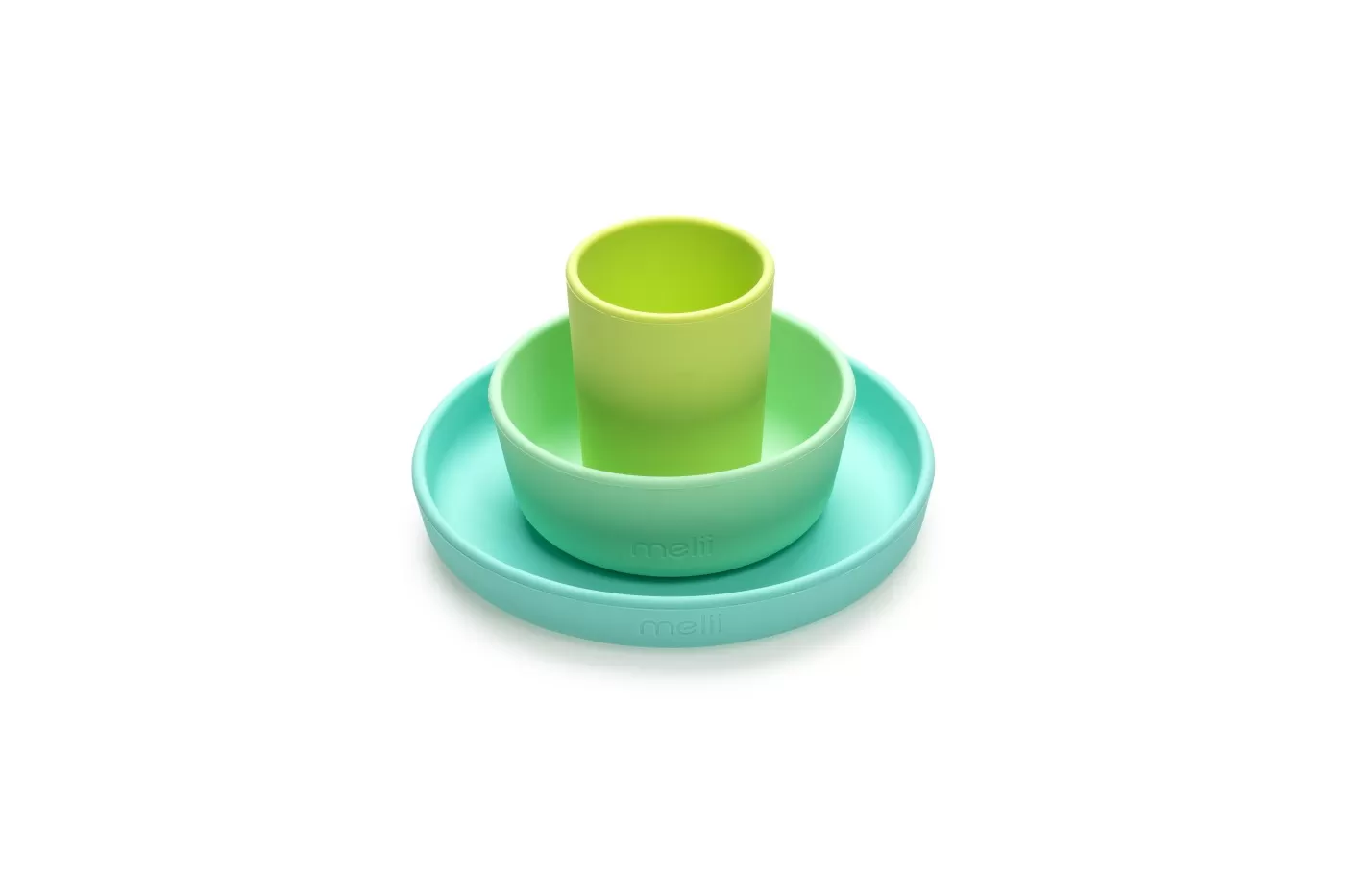 Set 3 recipiente silicon hrana bebe, melii, blue&lime&mint, varsta de la 6 luni la 6 ani [2]