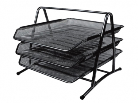 Suporturi pentru birou - Set 3 tăvițe metalice suprapozabile