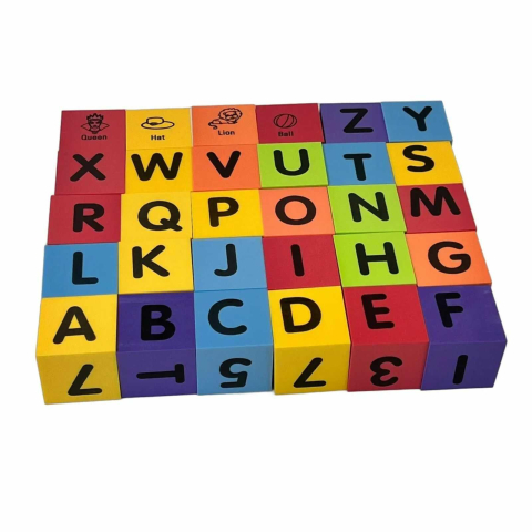 Set 30 cuburi educationale din spuma cu litere, cifre si animale. Moi, sigure si ideale pentru invatare prin joaca. [6]