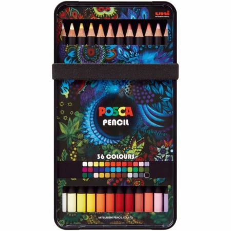 Creioane colorate si cerate - Set 36 Creioane Posca, Colorate, Ceara si Ulei, KPE-200 - Micostore.ro