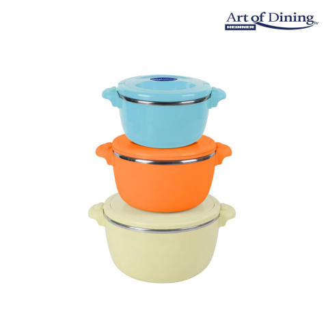 Bucătărie & Servire - Set 3caserole termice 2+4+6l,belly beige