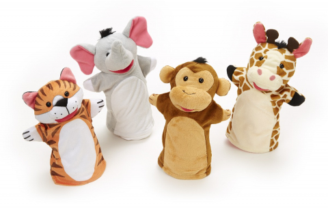 Jucării și Jocuri pentru copii - Set 4 papusi de mana Zoo Melissa and Doug