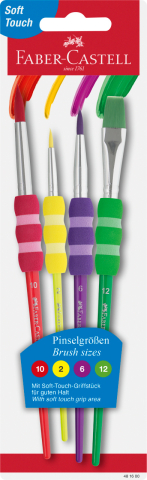 Rechizite Școlare - Set 4 pensule soft touch faber-castell