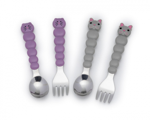 Set 4 tacamuri colorate, melii, model pisica&bulldog, varsta de la 6 luni la +15 ani [1]