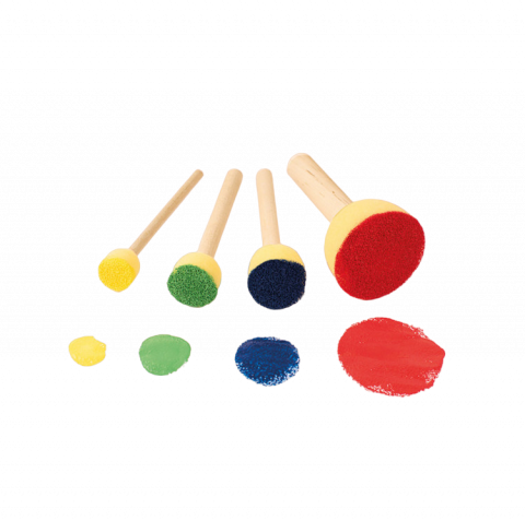 Art & Craft si Artizanat - Set 40 de bureti pentru pictura, 4 dimensiuni, pentru gradinita si scoala