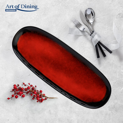 Set 4x platou ceramica 38x15 cm, vulcano, art of dining by heinner [1]