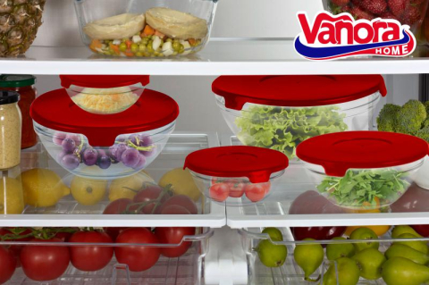 Set 5 boluri de sticla cu capac, rosu, vanora home [1]